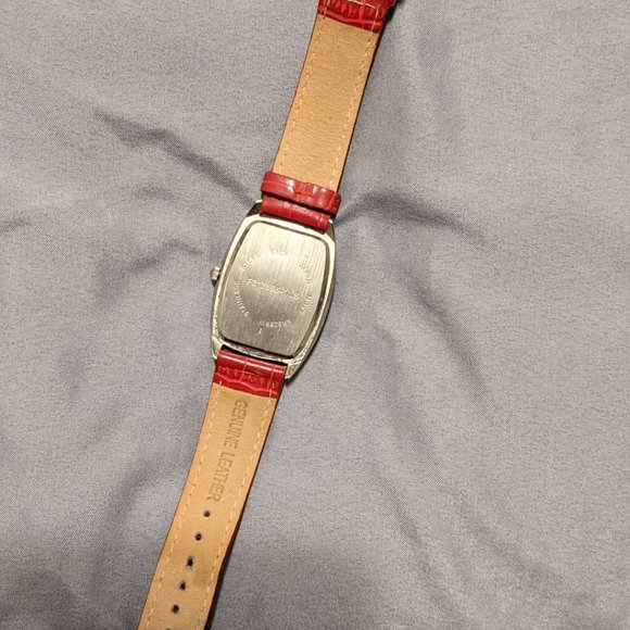 Retro Quartz Birthstone Watch Leather Band Black Pink Red Purple Yellow Blue - Picture 6 of 14